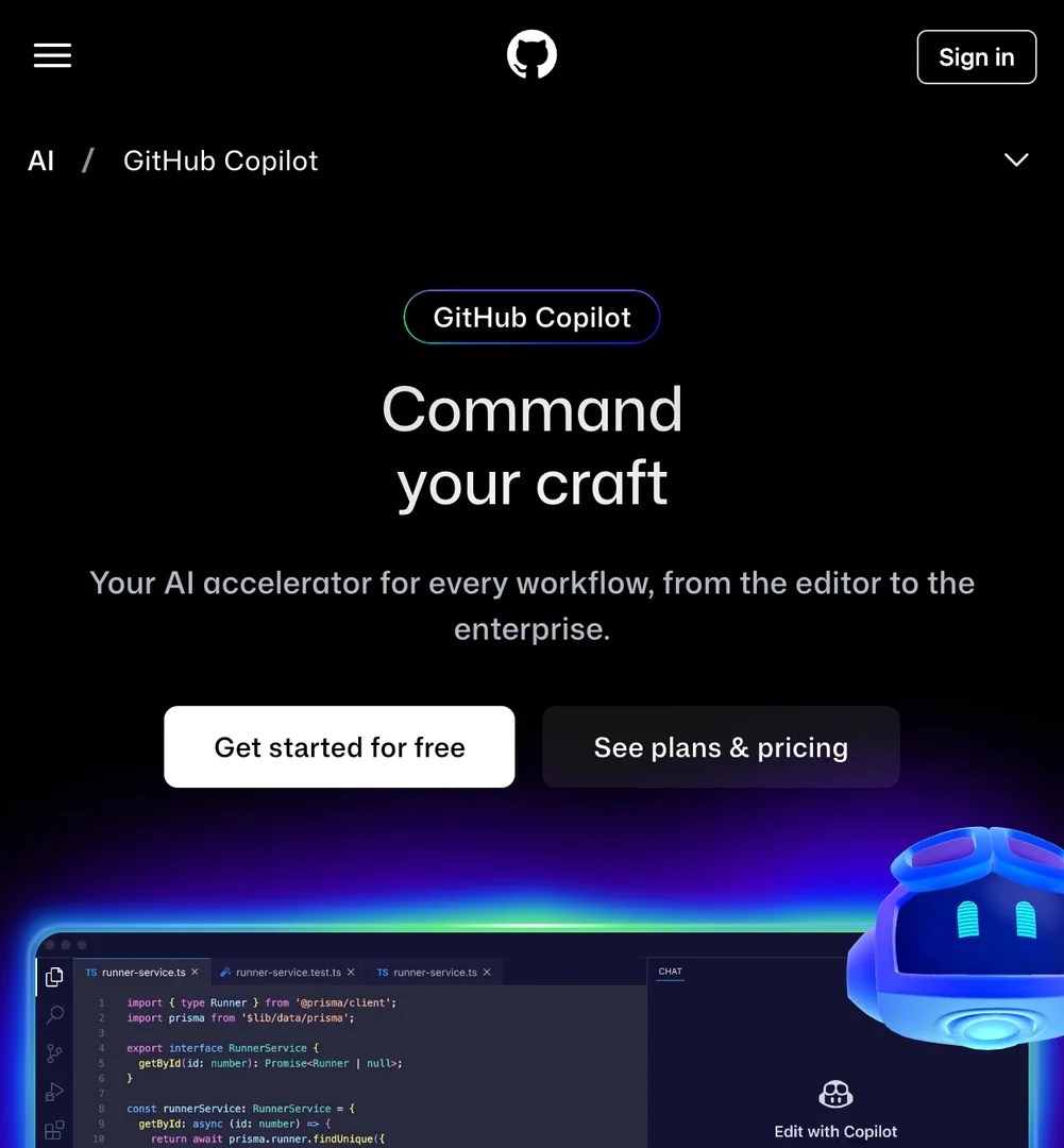 GitHub Copilot skärmbild